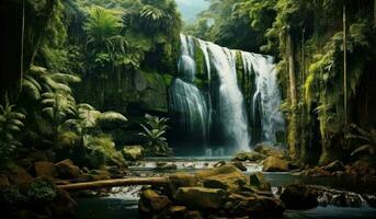 natürlich Wasserfall Hintergrund foto