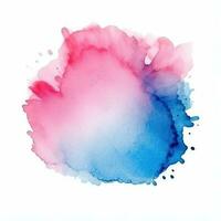 Blau Rosa Aquarell beflecken isoliert foto