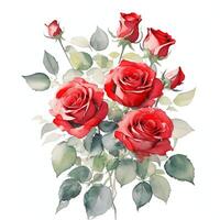 bunt Blumen- Strauß von botanisch Sommer- Blumen zum Hochzeit, Valentinstag Jahrestag isoliert auf Weiß Hintergrund, ai generiert foto