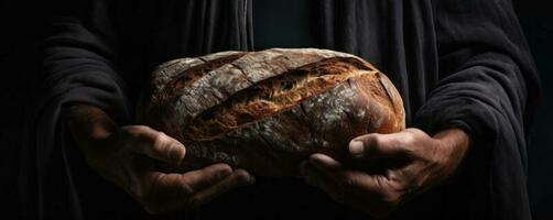 frisch lecker Brot Hintergrund foto