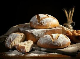 frisch lecker Brot Hintergrund foto