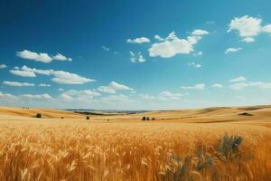 Sommer- Tag mit etwas Wolken im das Himmel, Horizont niedrig und leeren Foto. ai generativ foto