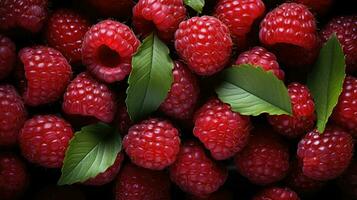 Himbeeren Hintergrund ai generiert foto