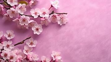 Sakura auf Rosa Hintergrund ai generiert foto