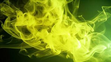 Neon- Gelb Rauch Hintergrund ai generiert foto