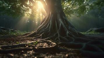 Baum Wurzeln ai generiert foto