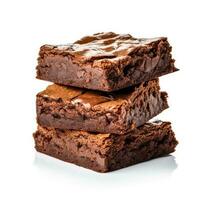 köstlich Brownies isoliert auf Weiß Hintergrund foto