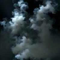 Weiß Rauch isoliert auf schwarz Hintergrund. abstrakt Weiß Rauch Textur. Design element.ai generiert. foto