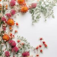 Rahmen von Blumen erstellt mit generativ ai foto