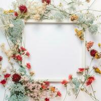 Rahmen zum Foto mit Blumen erstellt mit generativ ai