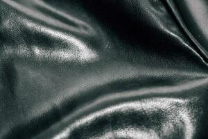 Kette auf schwarz Textur Öko Sanft Leder, modisch Jacke foto
