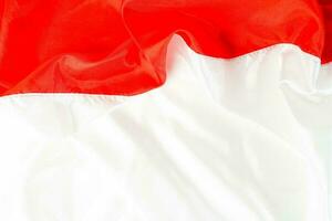 Band, rot und Weiß Flagge von Indonesien Unabhängigkeit Tag August 17., ich Liebe Indonesien, isoliert auf Weiß Hintergrund foto