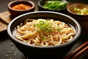 Udon japanisch Fotografie Essen Fotografie ai generiert foto