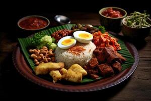 Lager Foto von nasi uduk Essen Essen Fotostudio ai generiert