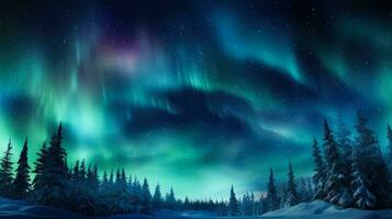 Aurora Borealis im das Winter Himmel mit leeren Raum zum Text foto