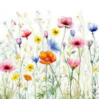 Aquarell Blumen- Rand foto