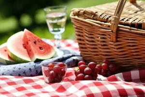 Picknick Snack und trinken Essen Fotografie ai generiert foto