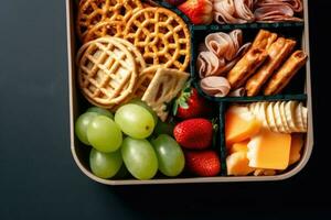 Snack Box Essen Fotografie ai generiert foto