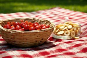 Picknick Snack Essen Fotografie ai generiert foto