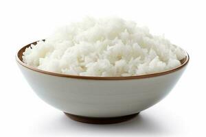 Lager Foto von Reis Essen Fotografie isoliert Weiß Hintergrund ai generiert