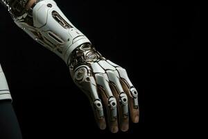 futuristisch bionisch Arm Prothese mit Roboter Technologie foto