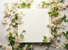 leeren Buch mit Blumen foto