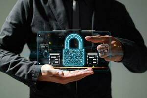 Schutz Netzwerk Sicherheit sicher Ihre Daten Konzept. Digital Verbrechen durch ein anonym Hacker. foto