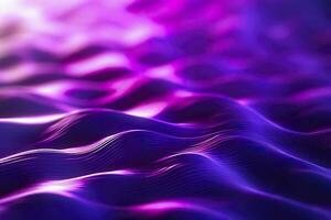 3d rendert technologisch Wellen mit lila, und beschwingt Farben. ai generativ foto