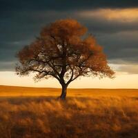 kostenlos einsam Baum. ai generiert foto