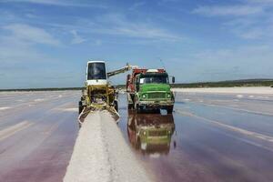 Salz- Feld im dunaliella Salz, Argentinien foto
