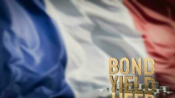 das Bindung Ausbeute und Münzen auf Frankreich Flagge zum Geschäft Konzept 3d Rendern foto