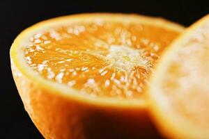 saftig Orangen Hälfte Schnitt und geschnitten, gesund Essen und Obst foto