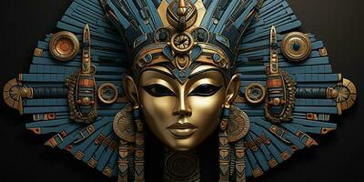 ai generiert. ai generativ. ägyptisch Skulptur Geschichte uralt Pharaon Tod König Gott Tempel Museum Archäologie. Grafik Kunst foto