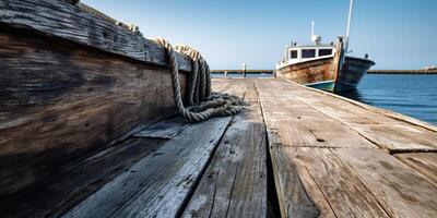 ai generiert. ai generativ. Natur draussen Landschaft Reise Boot Kosten Dock Ferien Hafen. Grafik Kunst foto