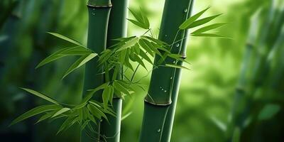 ai generiert. ai generativ. Öko Grün Blatt Pflanze Baum Bambus. asiatisch Japan Chinesisch Kultur Tradition Stimmung. Grafik Kunst foto