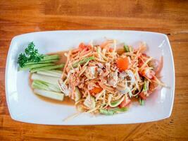 Papaya Salat so M tam thailändisch foto