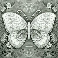 Kunst Jugendstil Schmetterling Färbung Seiten foto