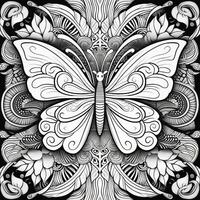 Kunst Jugendstil Schmetterling Färbung Seiten foto