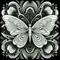 Kunst Jugendstil Schmetterling Färbung Seiten foto