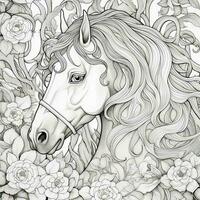 Kunst Jugendstil Pferd Färbung Seite foto