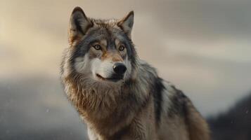 Wolf im Wald. generativ ai foto
