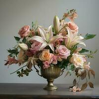 elegant Blumen- Anordnung mit ein mischen von exquisit Rose foto