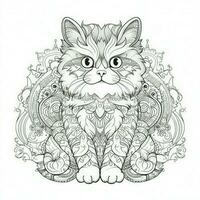 Katze Färbung Seiten exotisch lineart foto