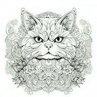 Katze Färbung Seiten exotisch lineart foto