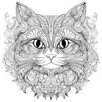 Katze Färbung Seiten exotisch lineart foto