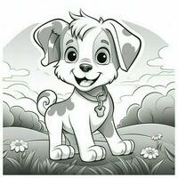 süß Hund Hündchen Färbung Seiten foto