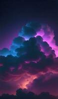 3d machen abstrakt Wolken beleuchtet mit Dunkelheit Licht foto
