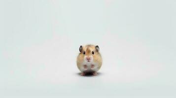 Foto von ein Zwerg Hamster auf Weiß Hintergrund. generativ ai