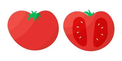 Tomate rot Stück ganze Gemüse Essen einstellen foto