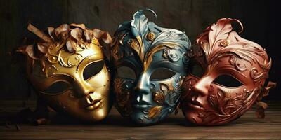 großartig venezianisch Masken. Karneval. generativ ai foto
